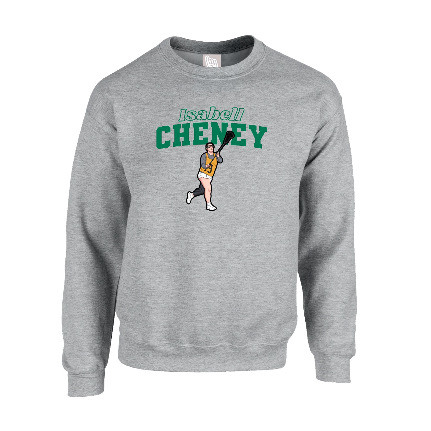 Fleece Crew — Name Arch in Grey