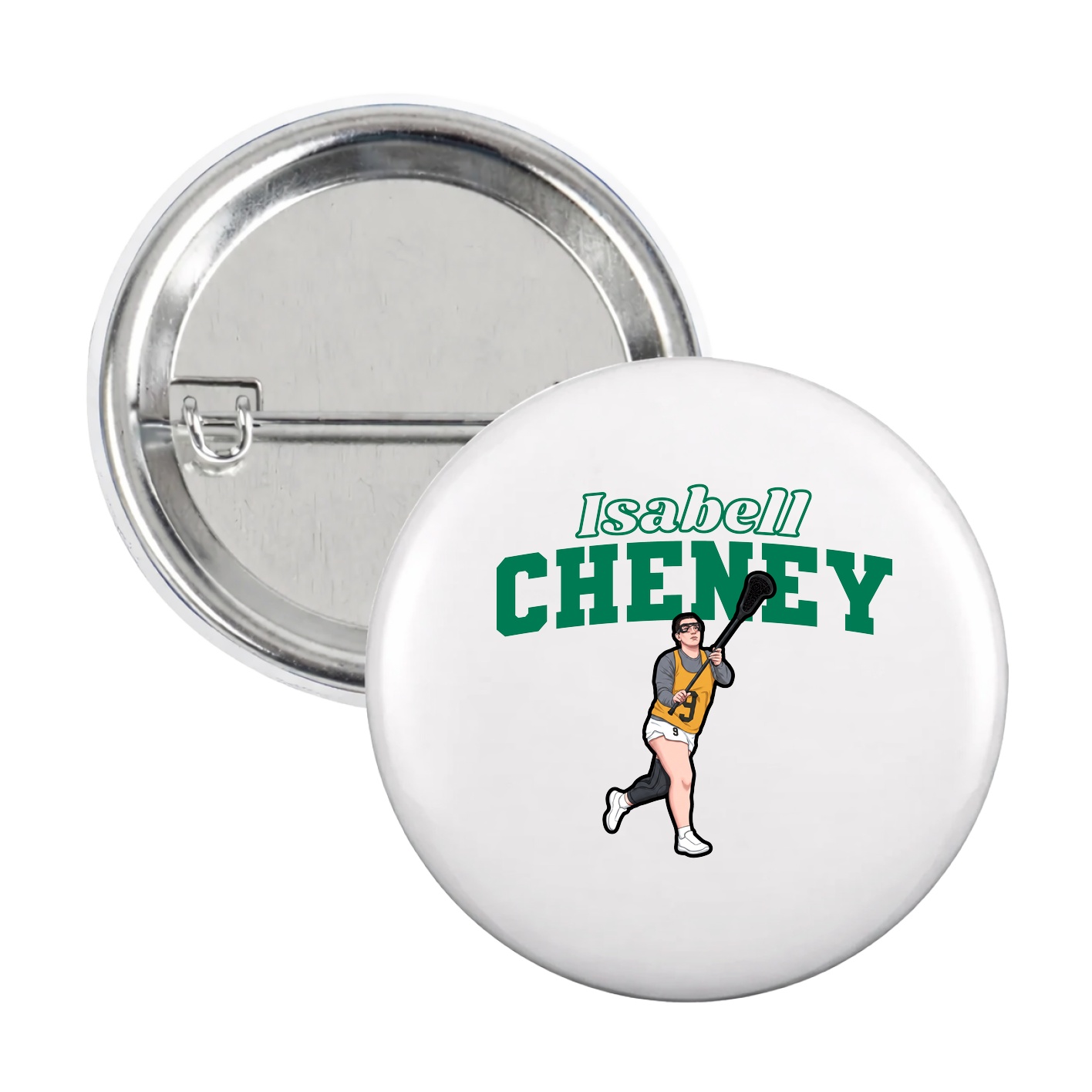 Game Day Button — Name Arch in White