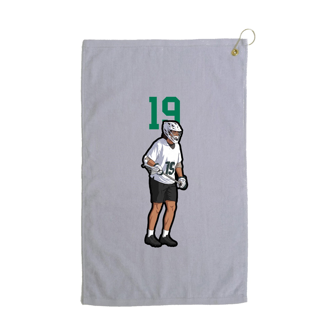Golf Towel — Number Top in Grey
