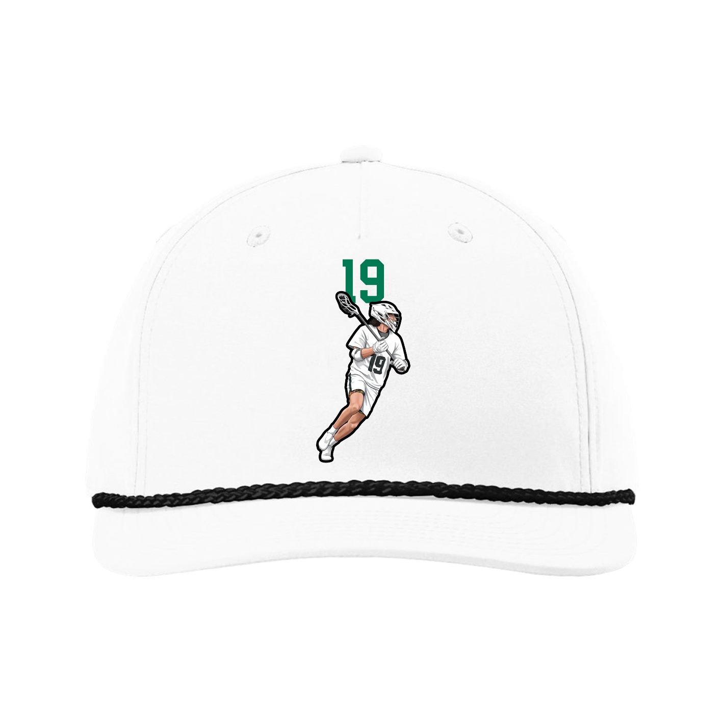 Five-Panel Classic Rope Cap — Number Top in White