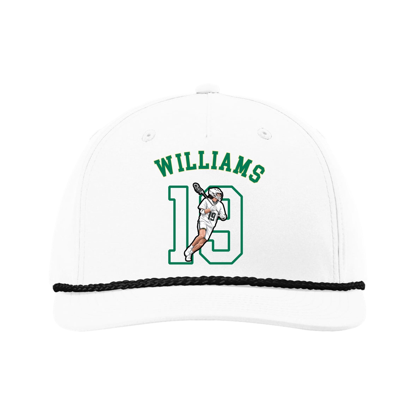 Five-Panel Classic Rope Cap — Shirsey Arch in White
