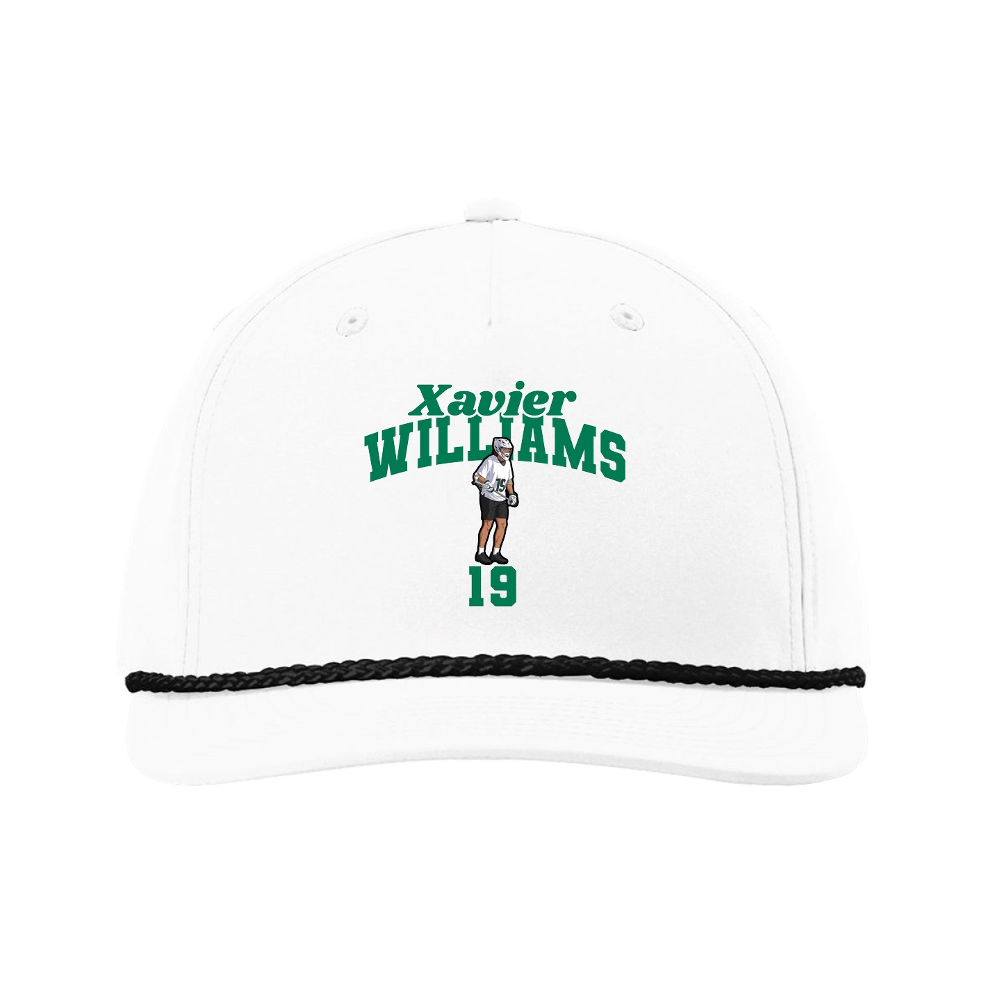 Five-Panel Classic Rope Cap — Signature Arch in White