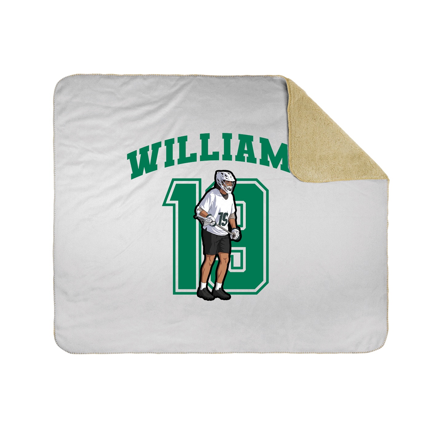 Throw Blanket — Number in White