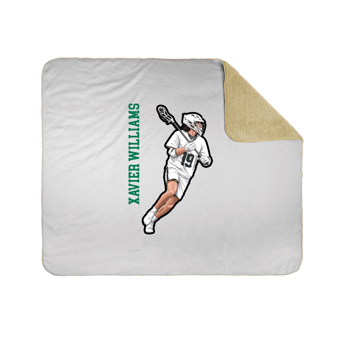 Throw Blanket — Name Vertical in White