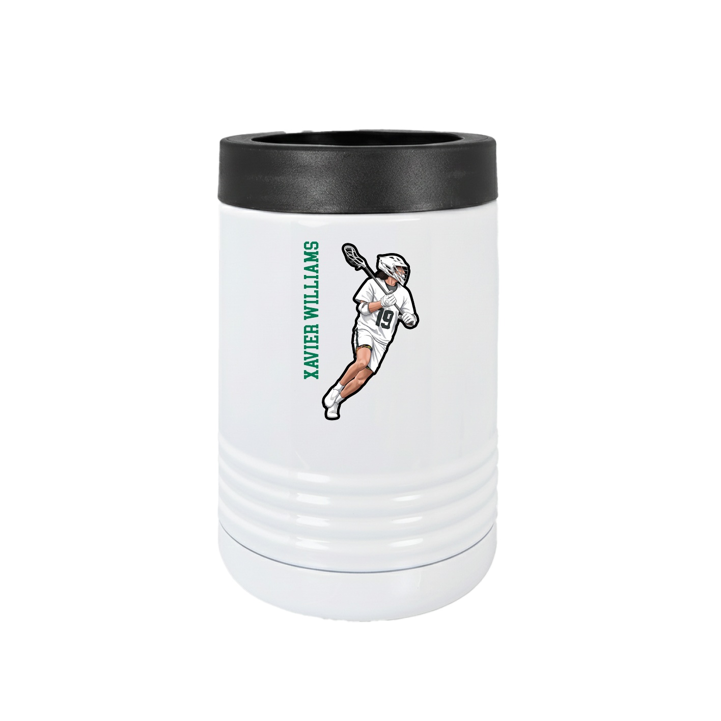 Beverage Holder — Name Vertical in White