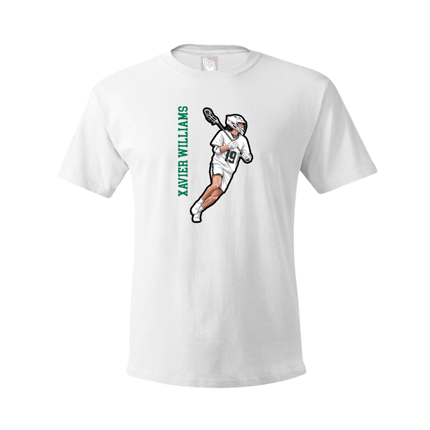Tee — Name Vertical in White