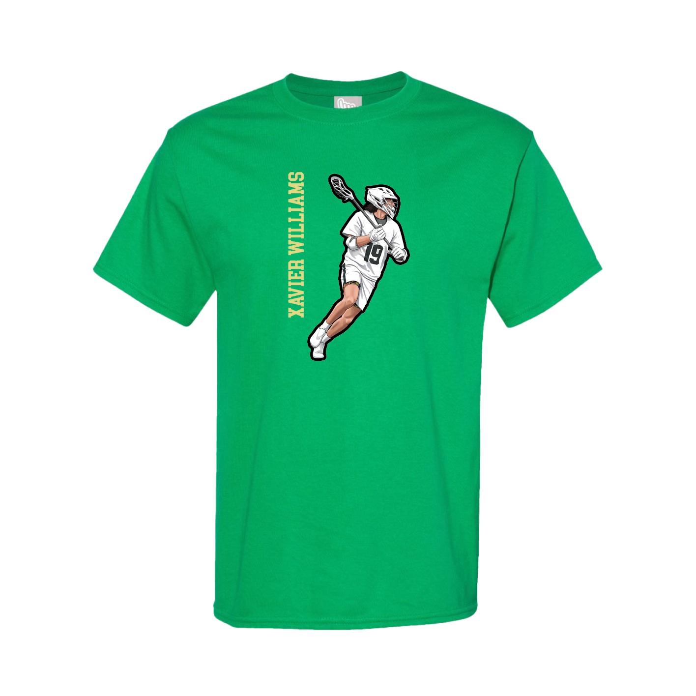Youth Tee — Name Vertical in Green