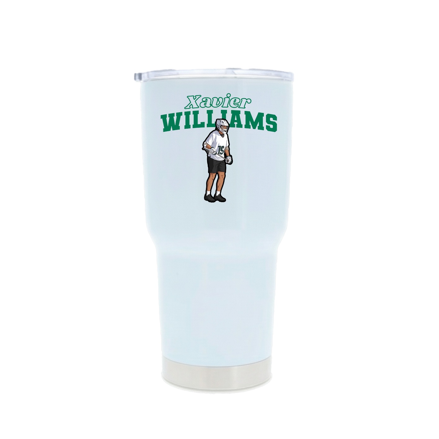 30oz Stainless Steel Tumbler — Name Arch in White