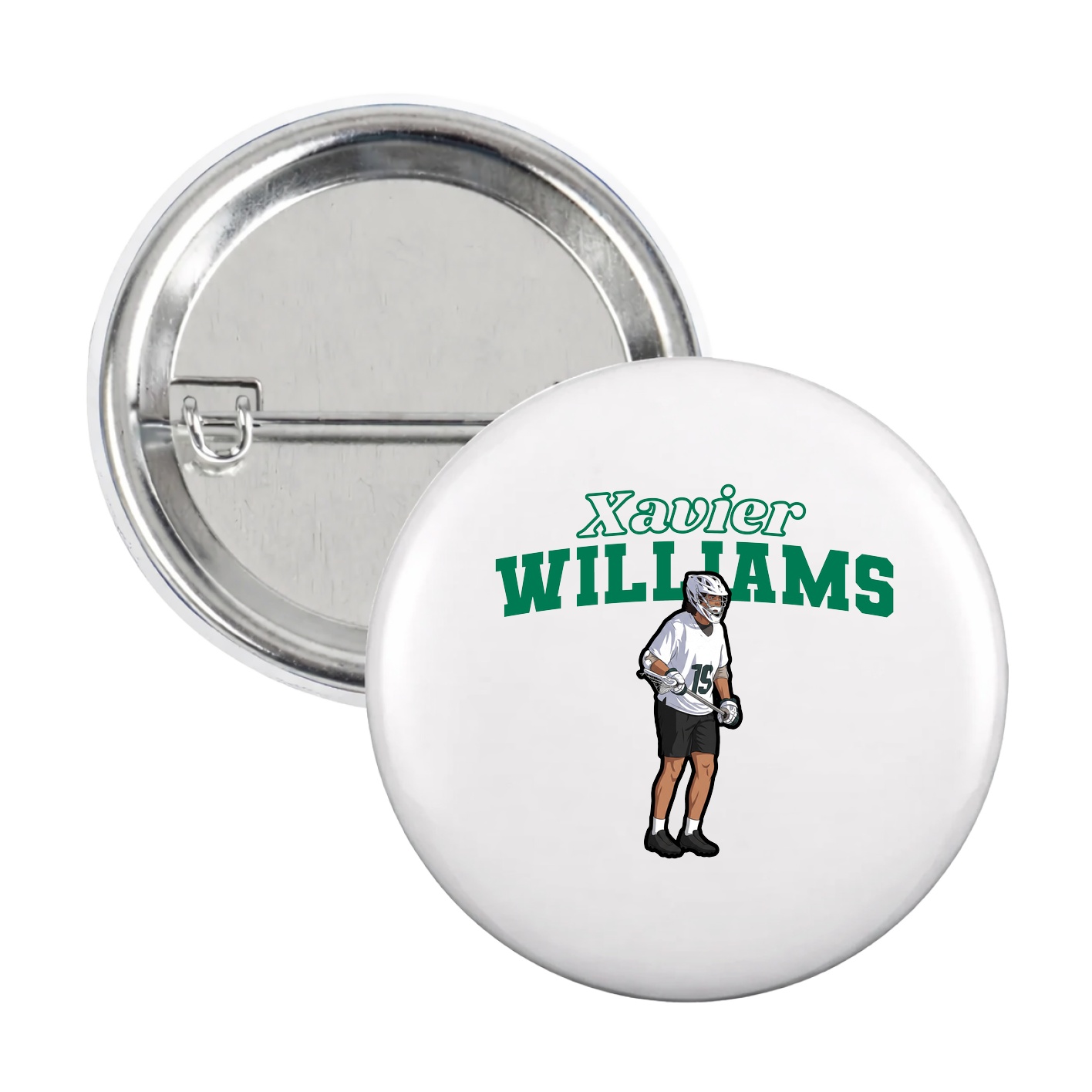 Game Day Button — Name Arch in White