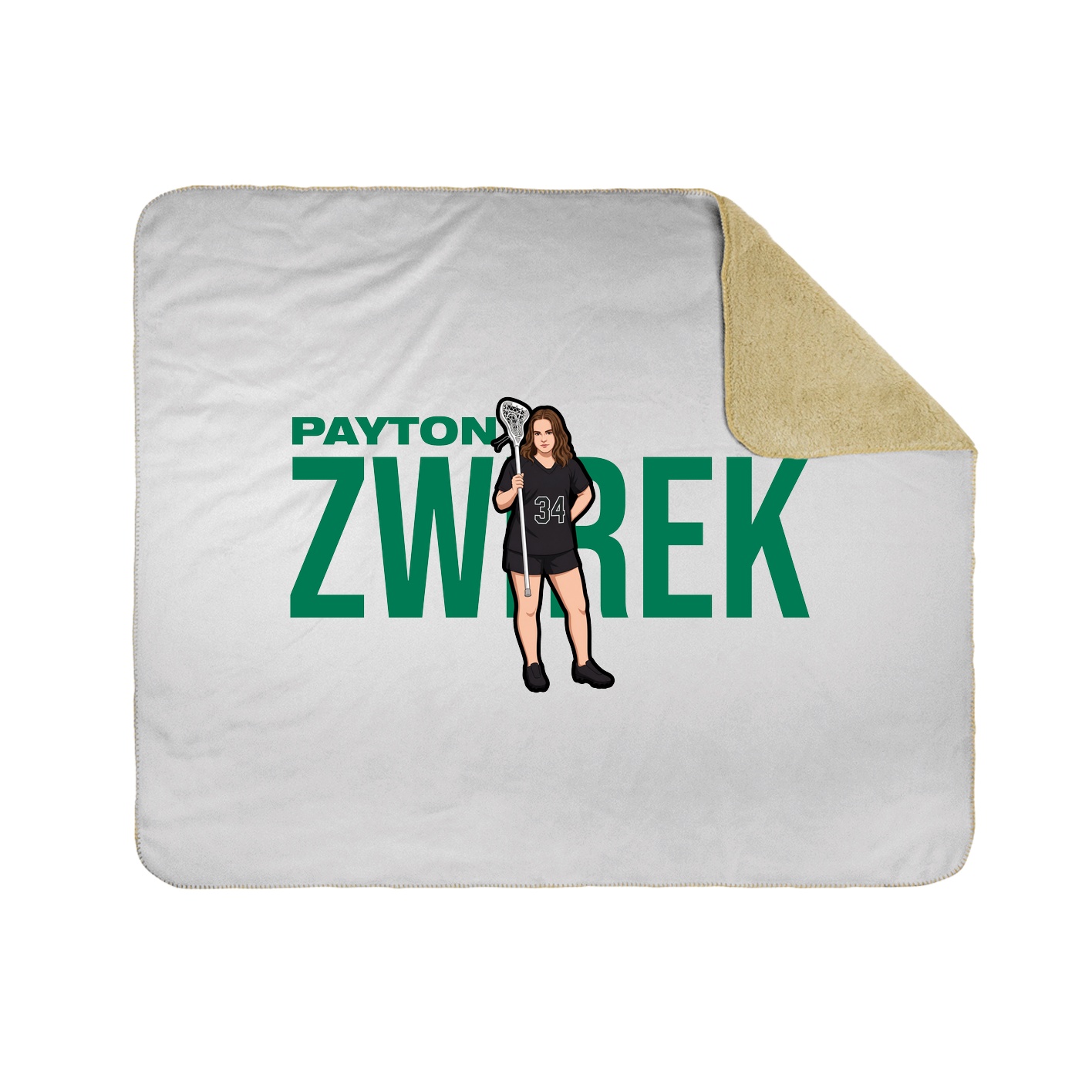 Throw Blanket — Player Name in White