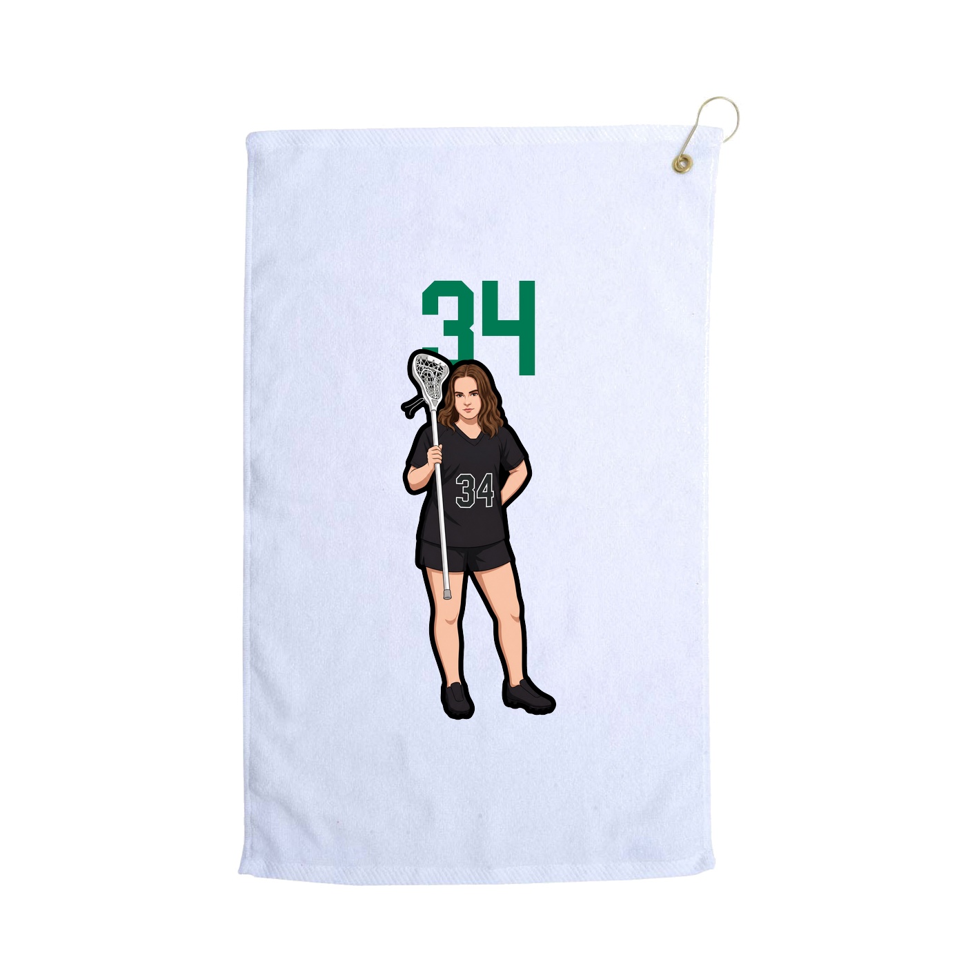 Golf Towel — Number Top in White