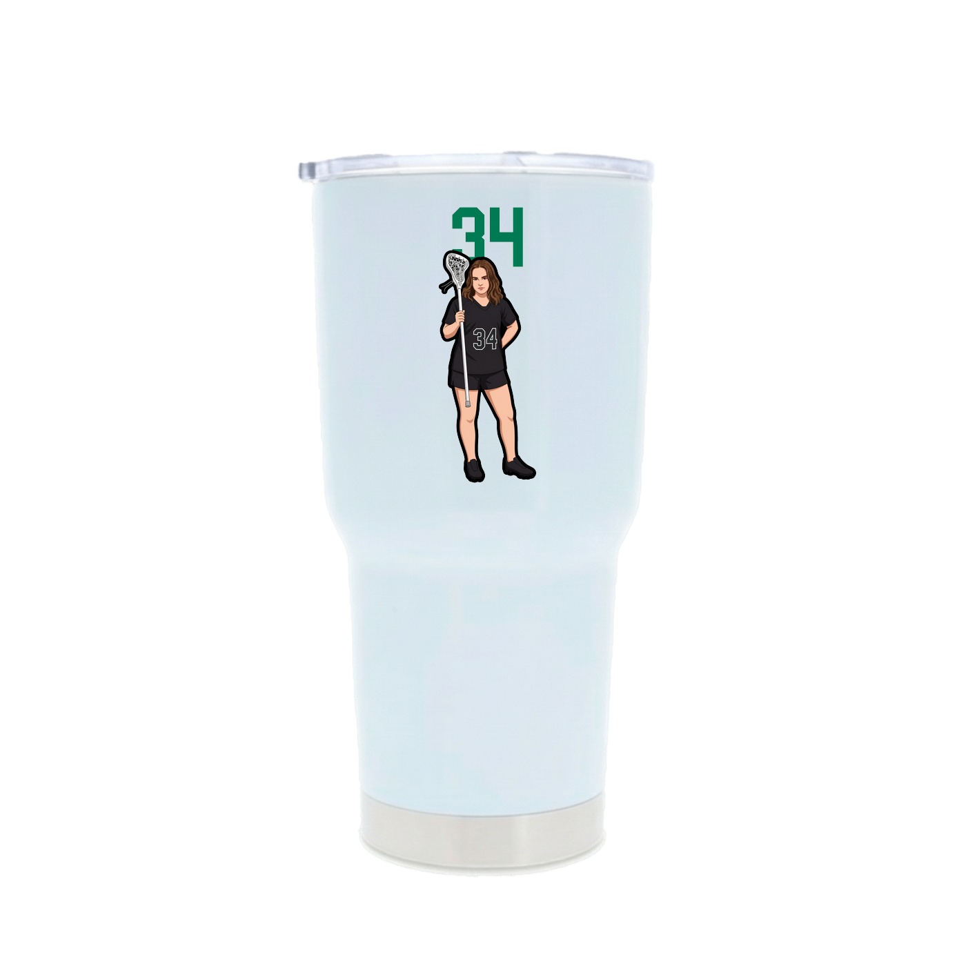 30oz Stainless Steel Tumbler — Number Top in White