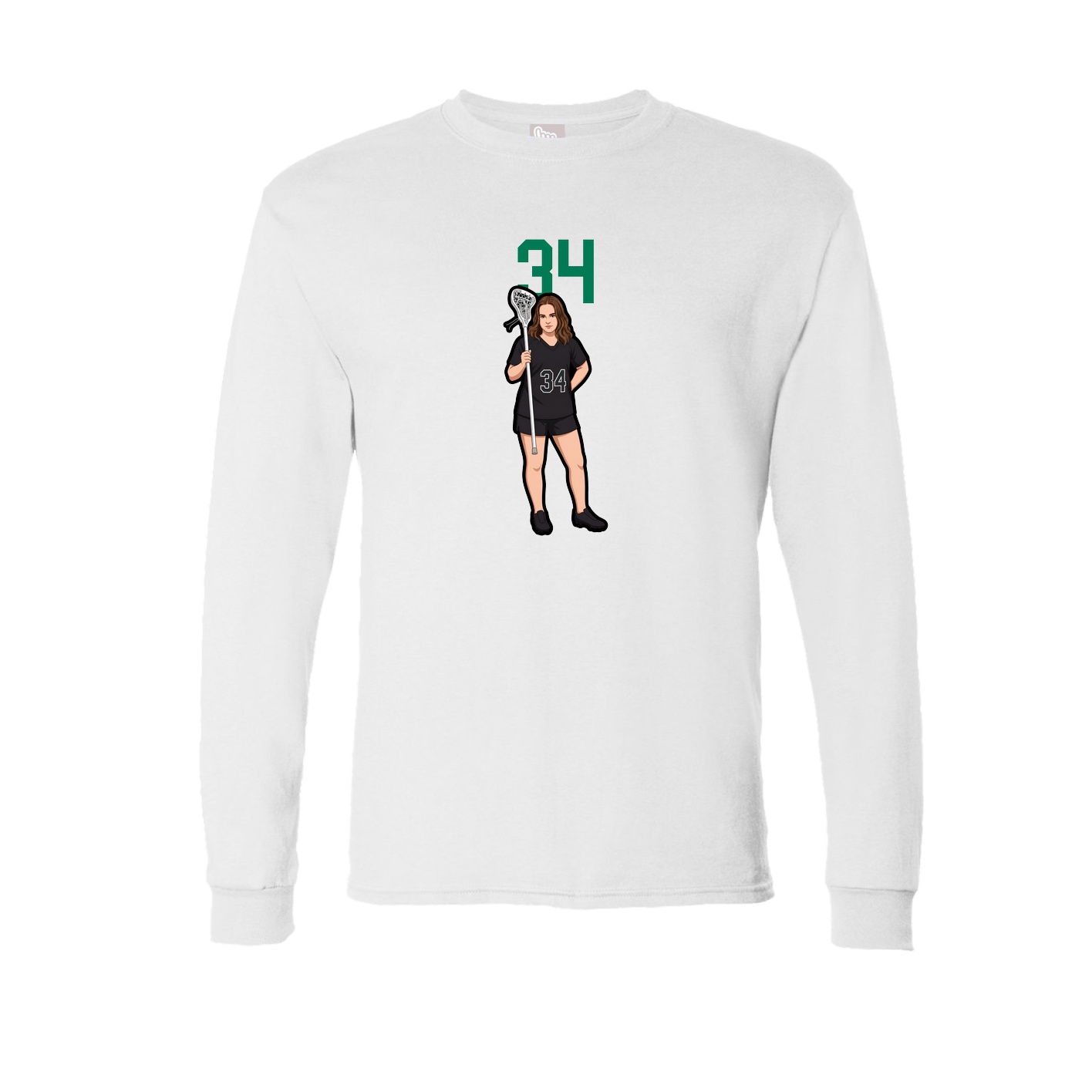 Long Sleeve Tee — Number Top in White