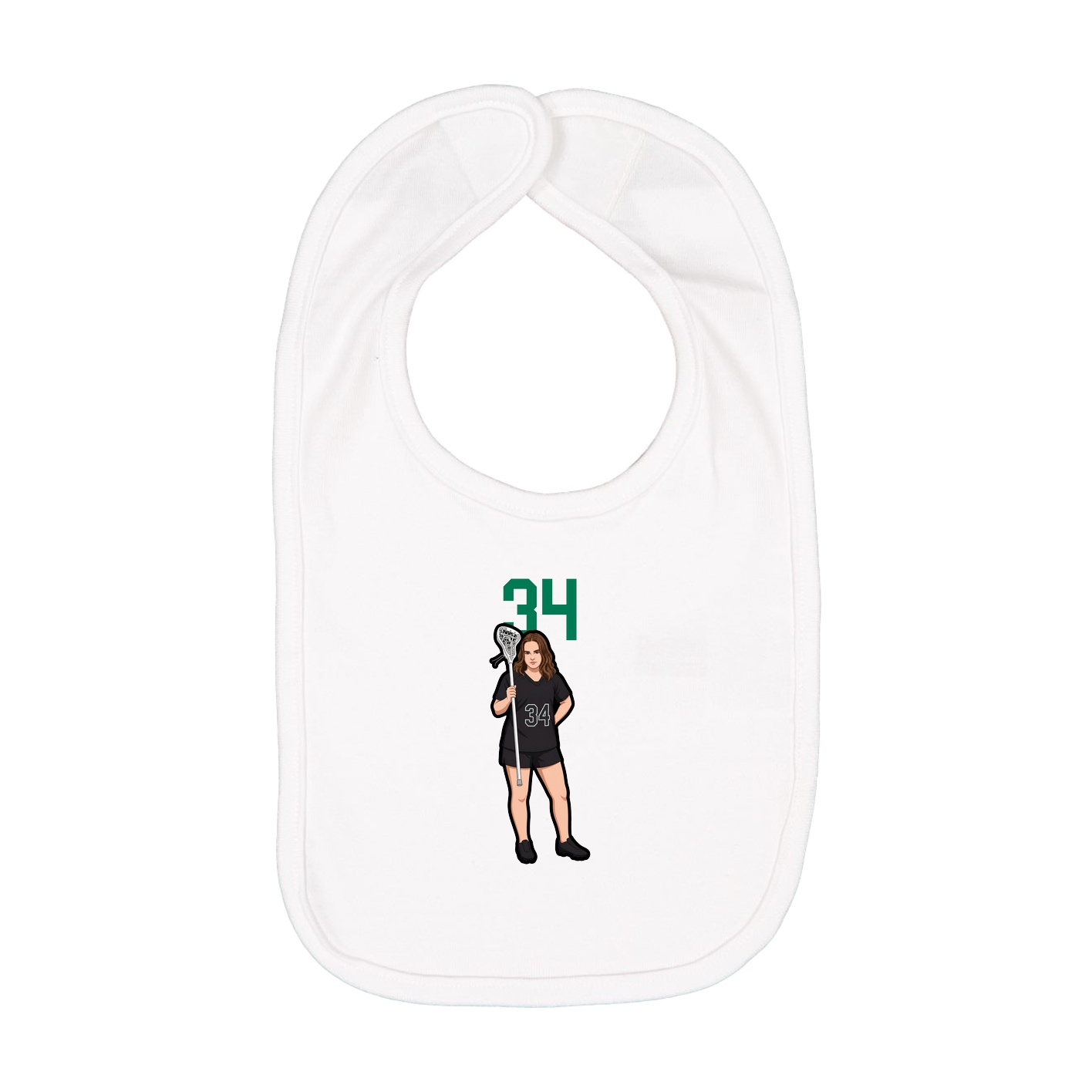 Infant Bib — Number Top in White
