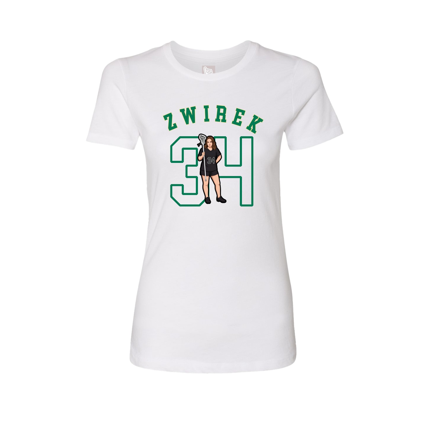Fitted Women's Tee — Shirsey Arch in White