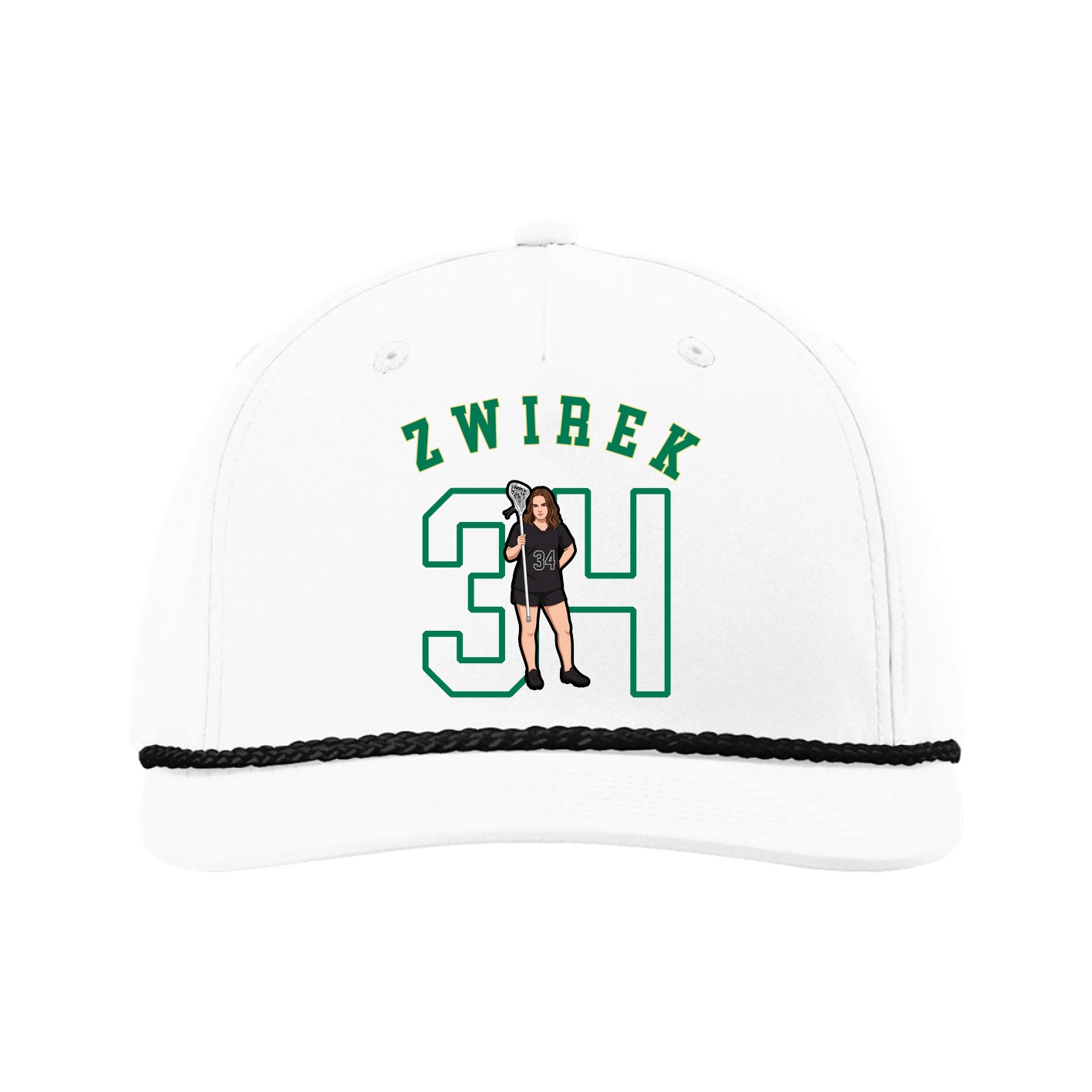Five-Panel Classic Rope Cap — Shirsey Arch in White