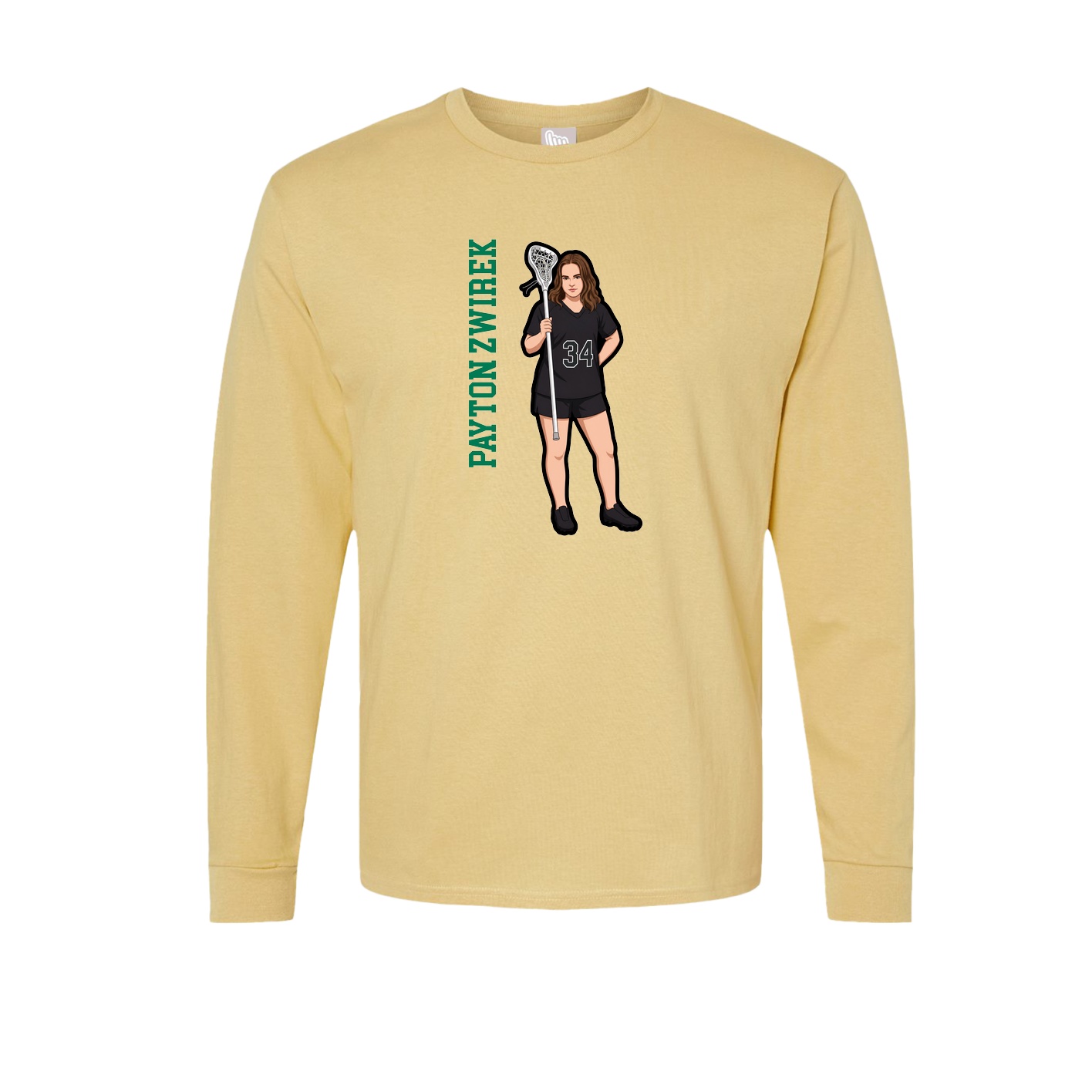 Long Sleeve Tee — Name Vertical in Vegas Gold