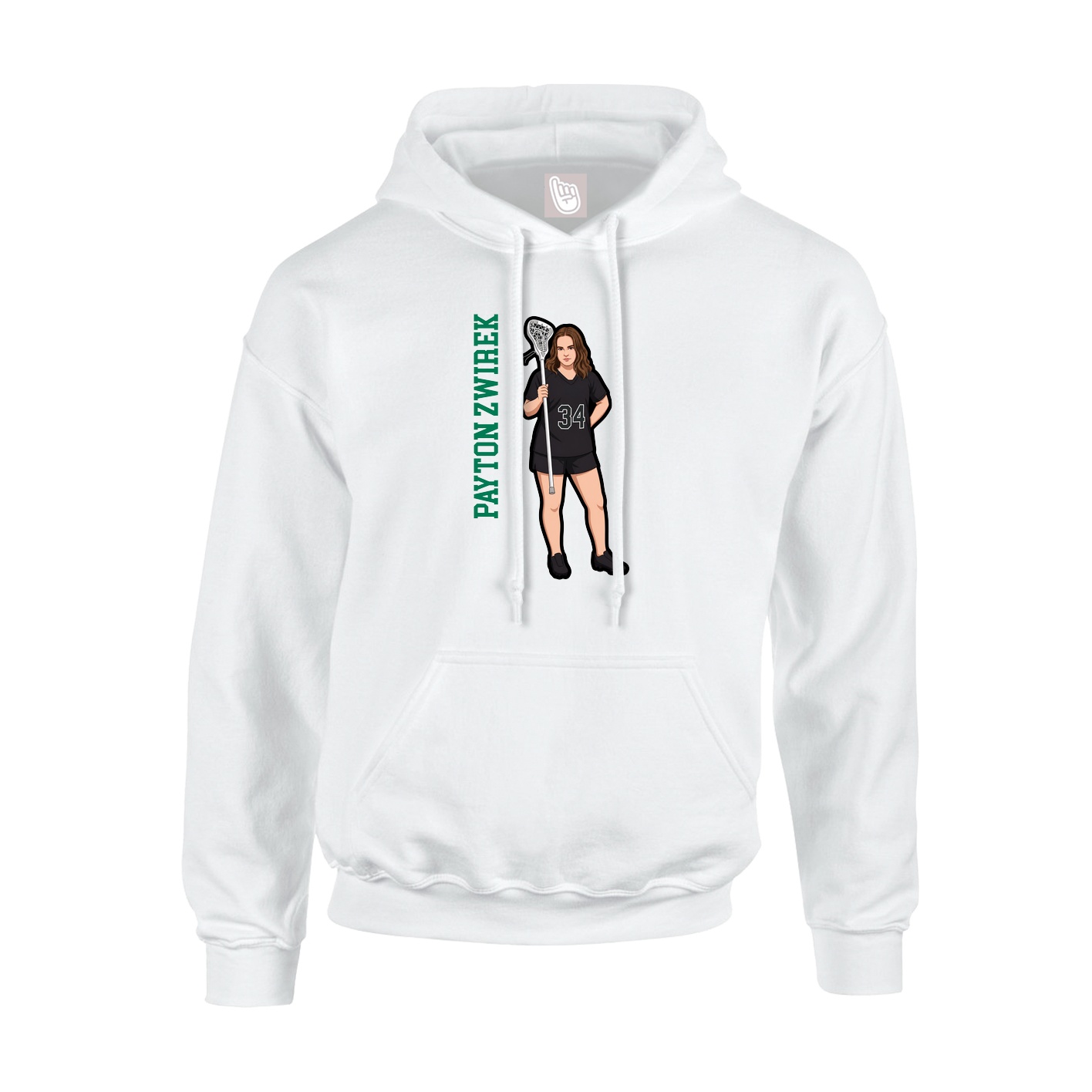 Hoodie — Name Vertical in White