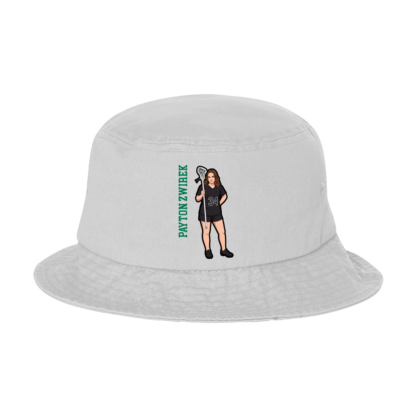 Bucket Cap — Name Vertical in White