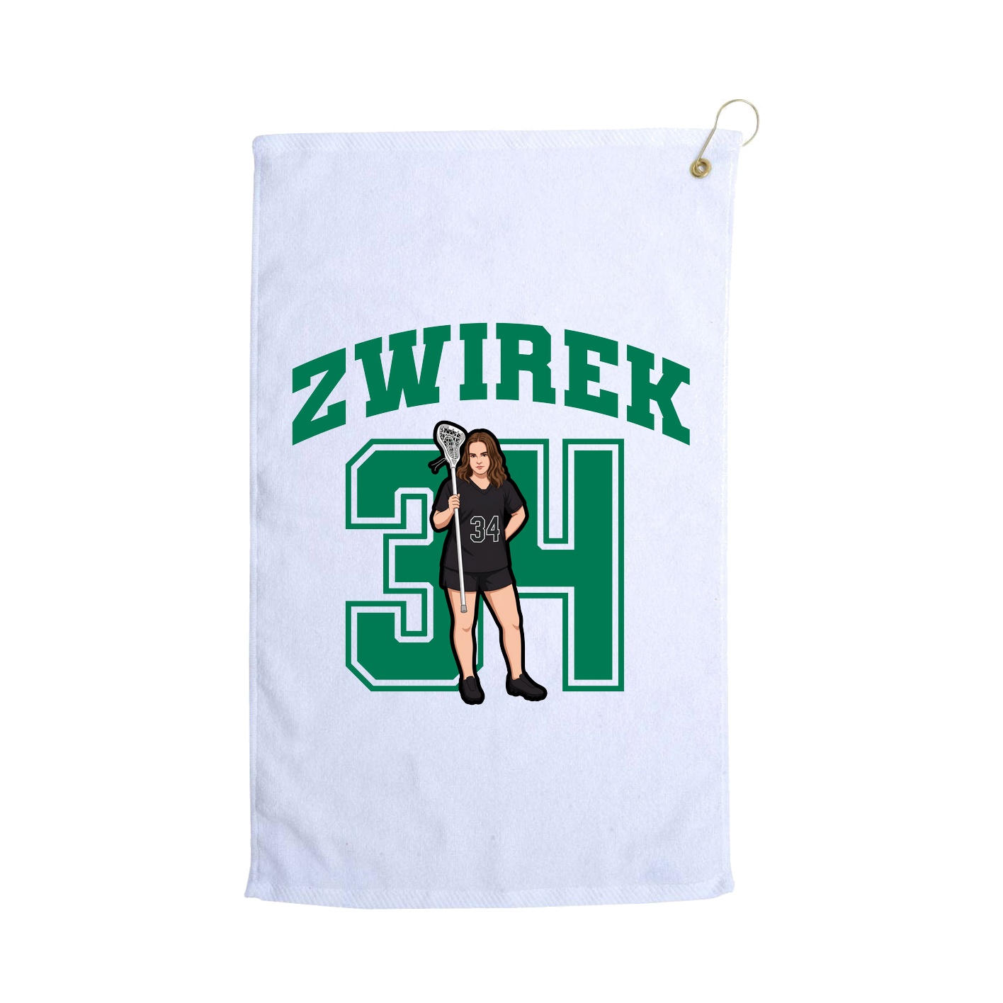 Golf Towel — Number in White