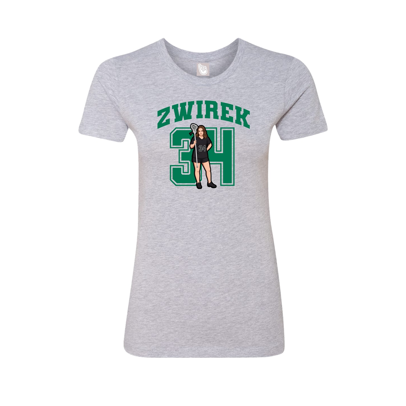 Fitted Women's Tee — Number in Grey