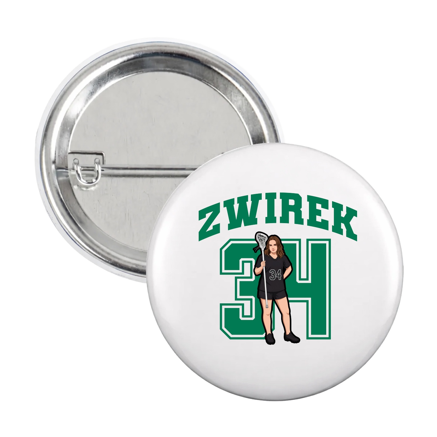 Game Day Button — Number in White