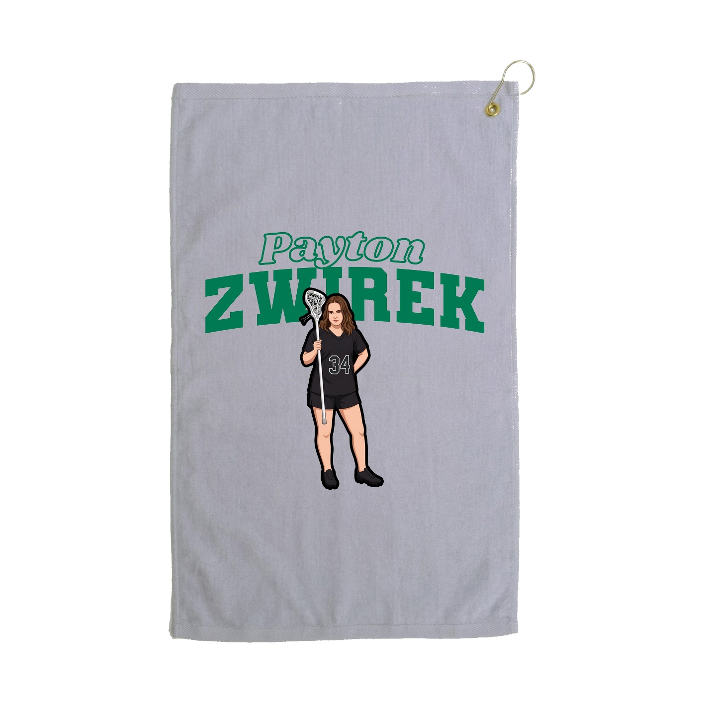 Golf Towel — Name Arch in Grey