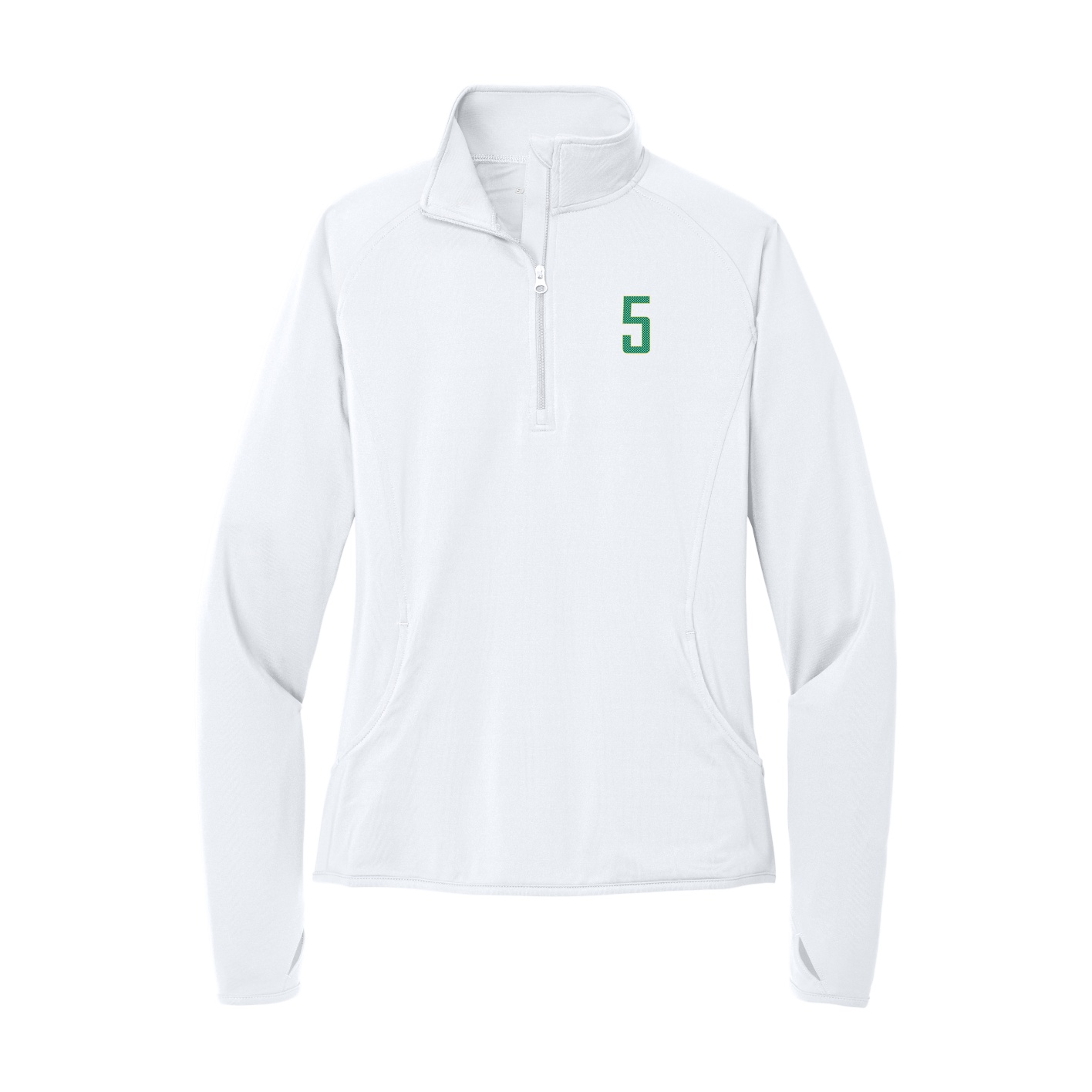 Women's Q-Zip Pullover — Front Shirsy in White