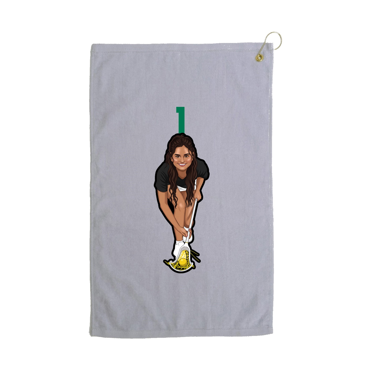 Golf Towel — Number Top in Grey