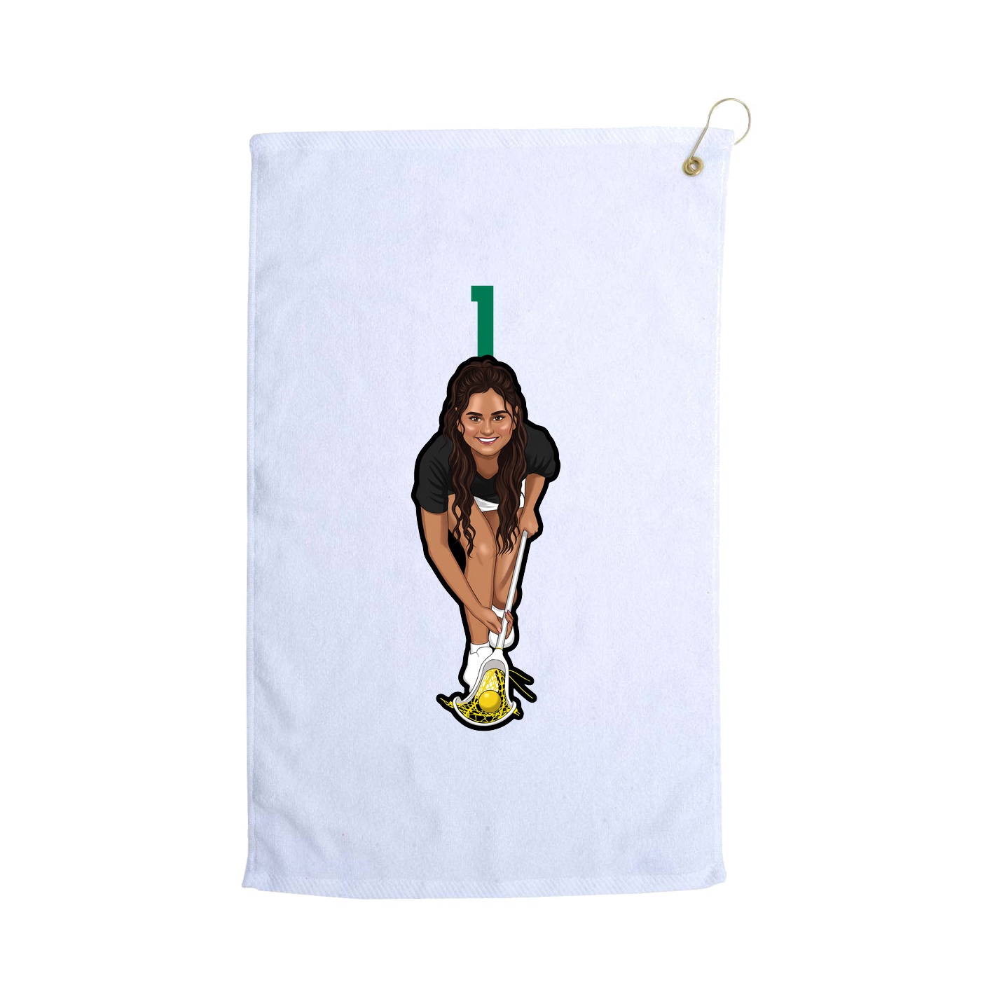 Golf Towel — Number Top in White