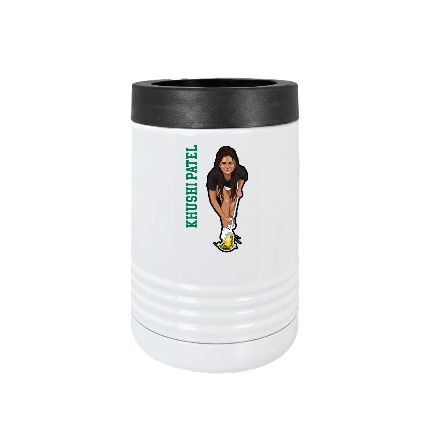 Beverage Holder — Name Vertical in White