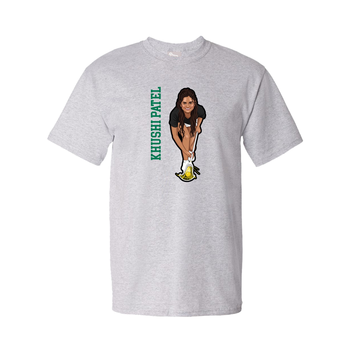 Youth Tee — Name Vertical in Grey