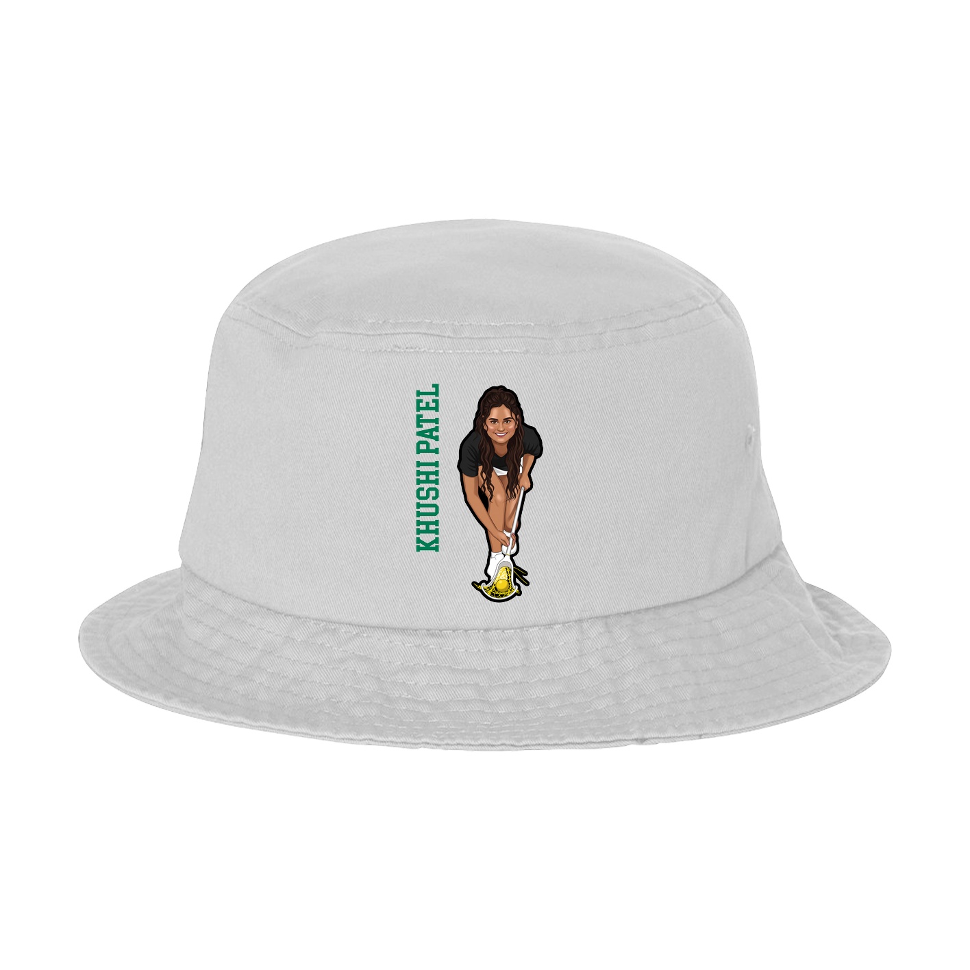 Bucket Cap — Name Vertical in White