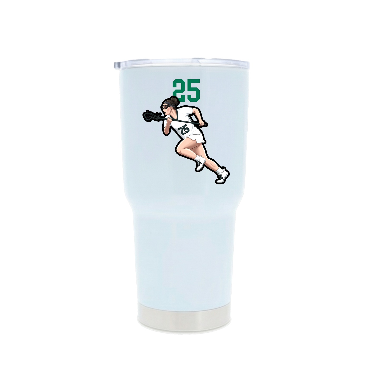 30oz Stainless Steel Tumbler — Number Top in White