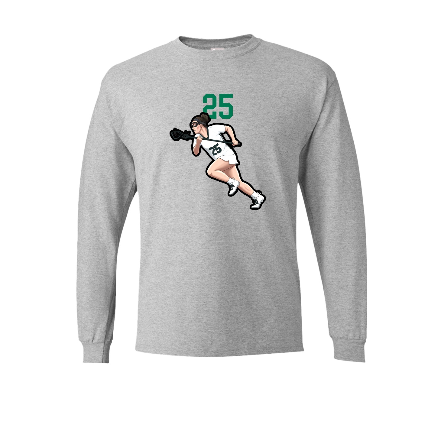 Long Sleeve Tee — Number Top in Grey