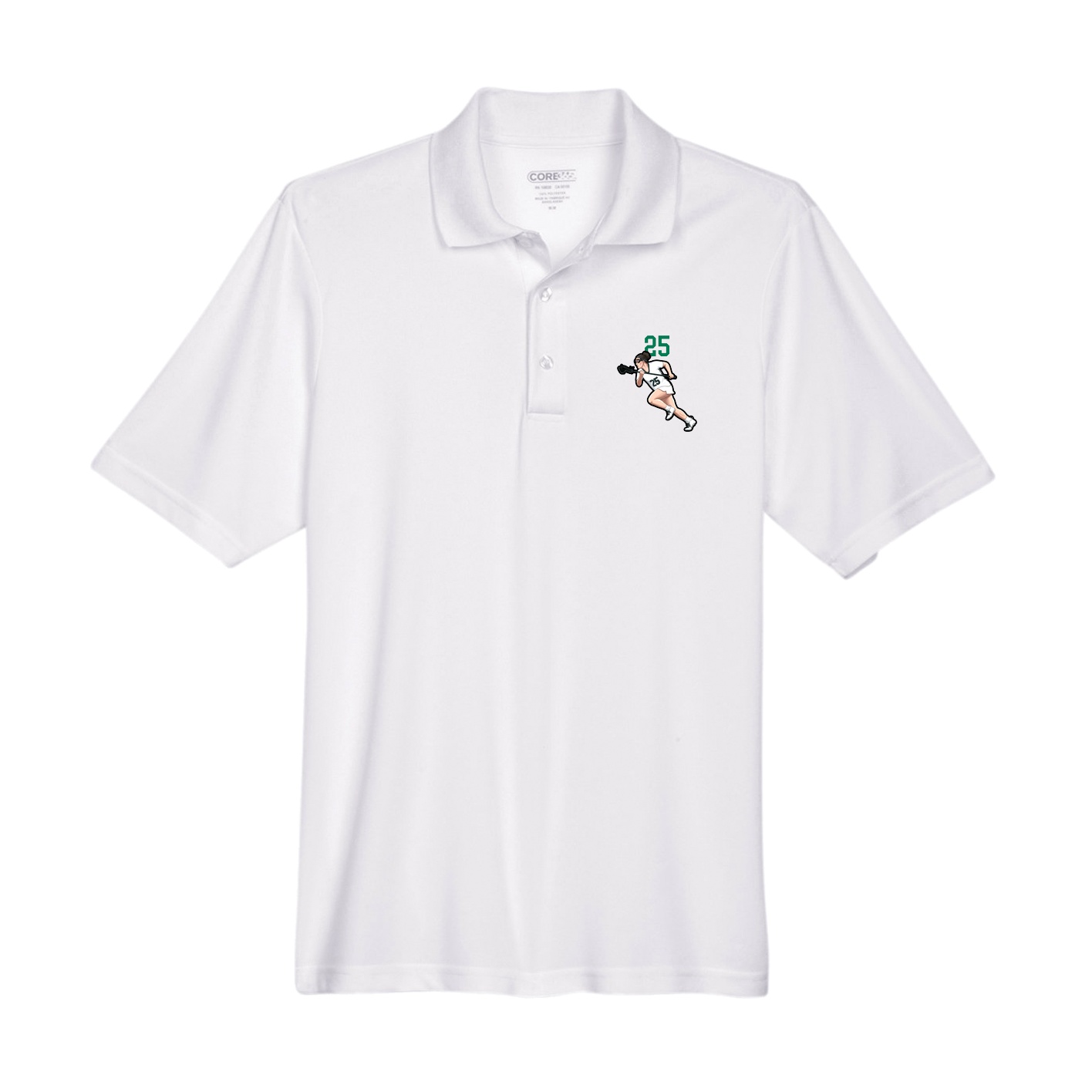Performance Polo — Number Top in White
