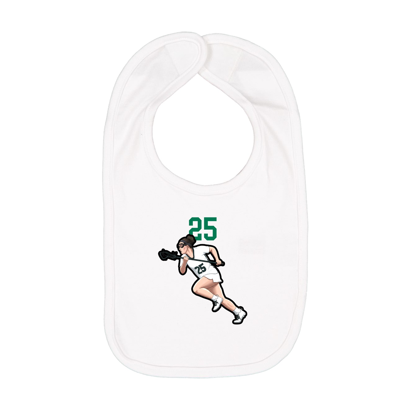 Infant Bib — Number Top in White