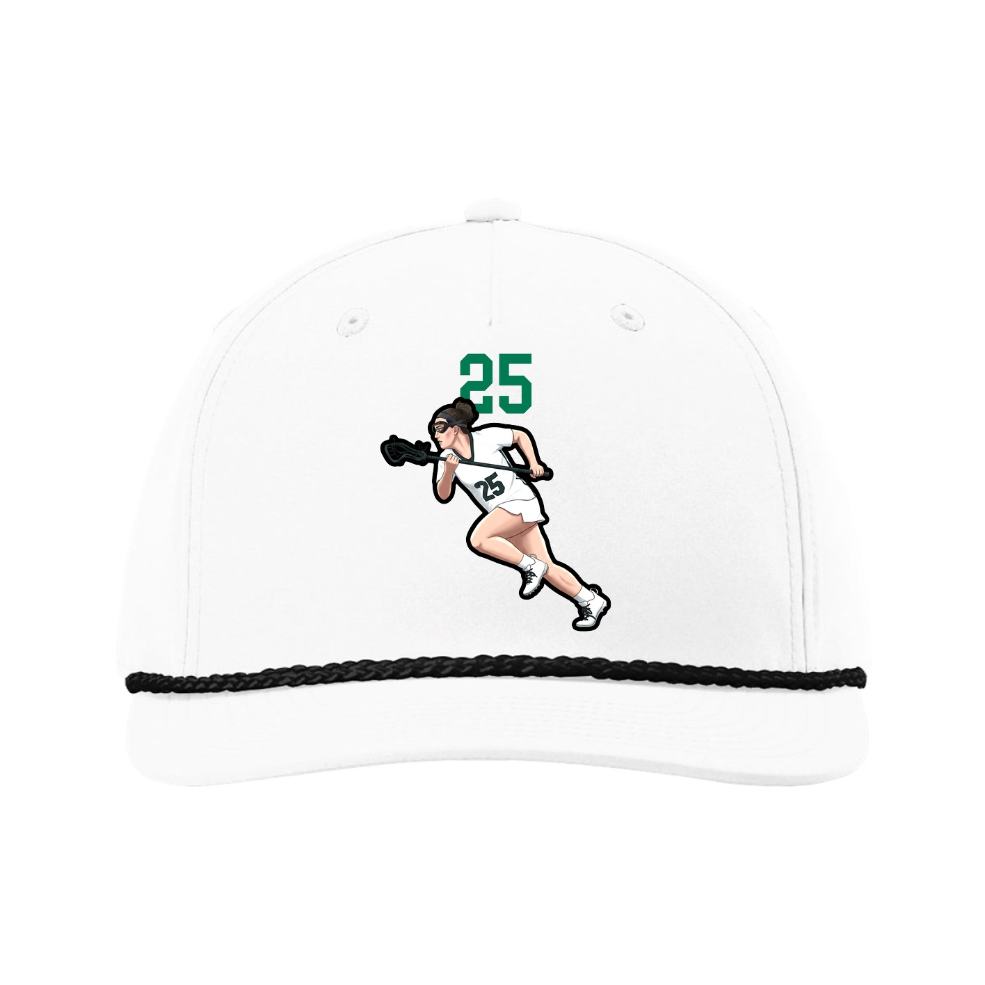 Five-Panel Classic Rope Cap — Number Top in White