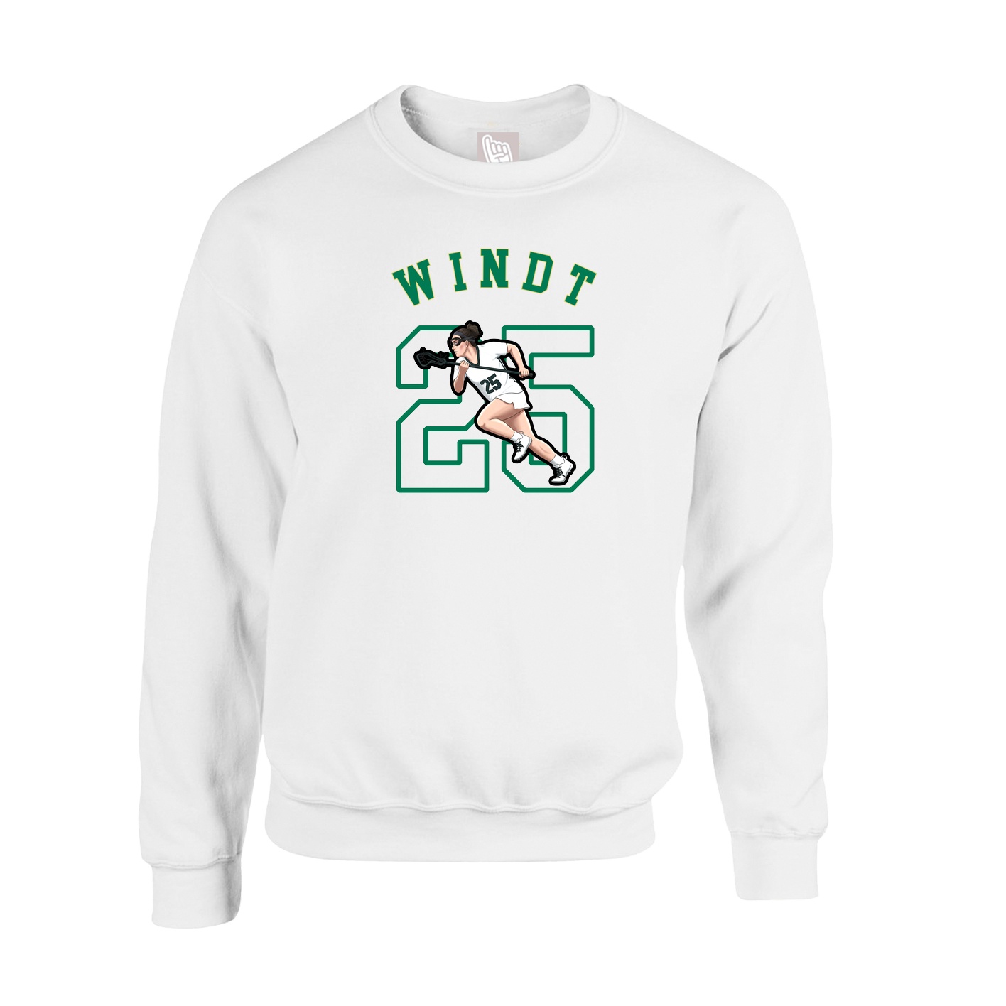 Fleece Crew — Shirsey Arch in White