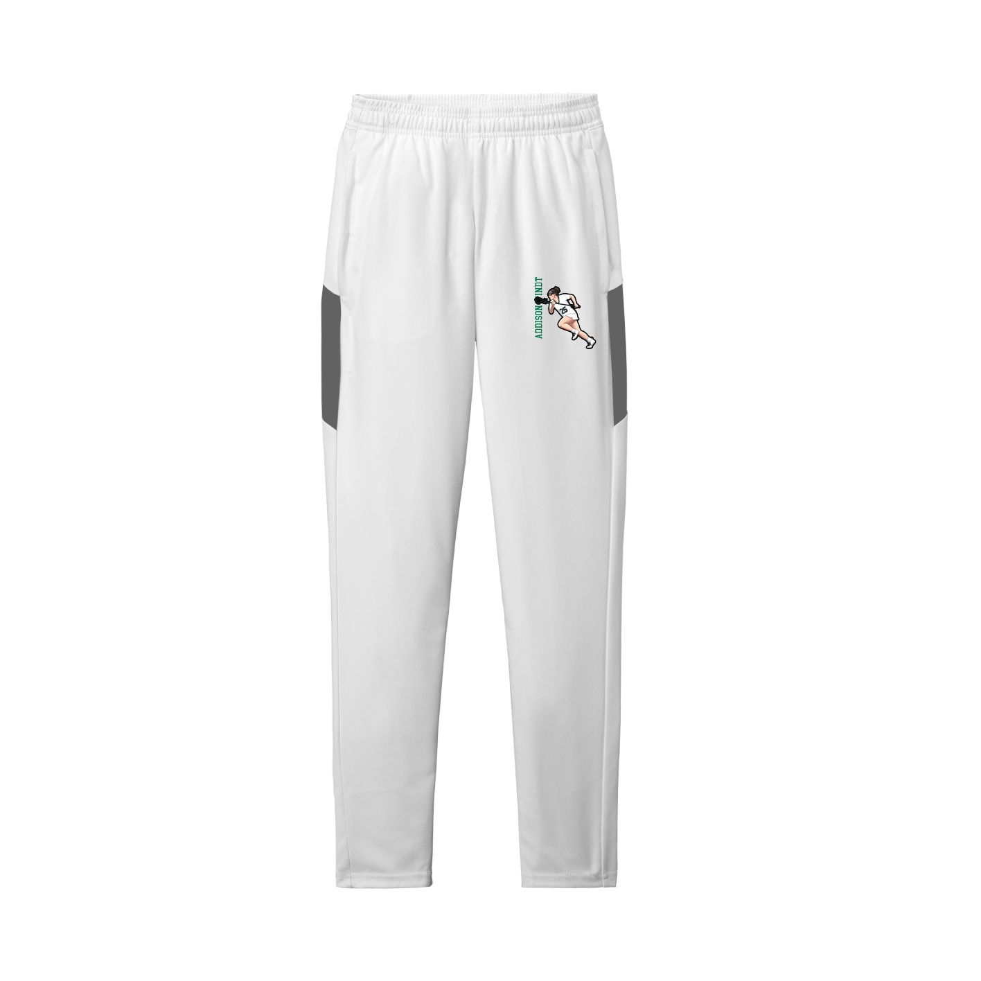 Team Travel Pant — Name Vertical in White/Grey