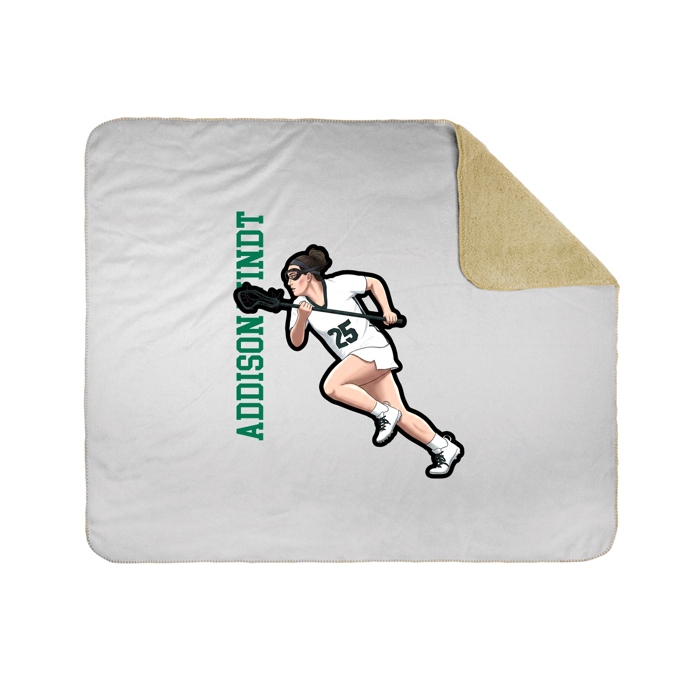 Throw Blanket — Name Vertical in White