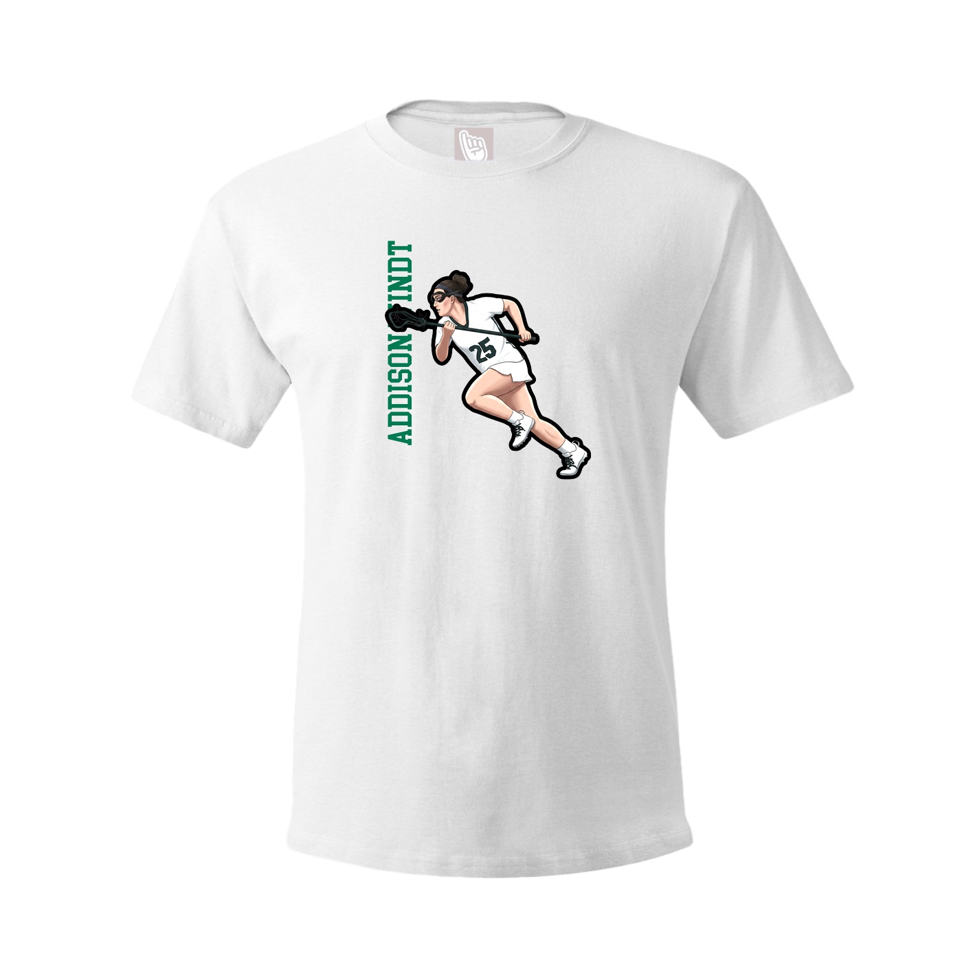 Tee — Name Vertical in White