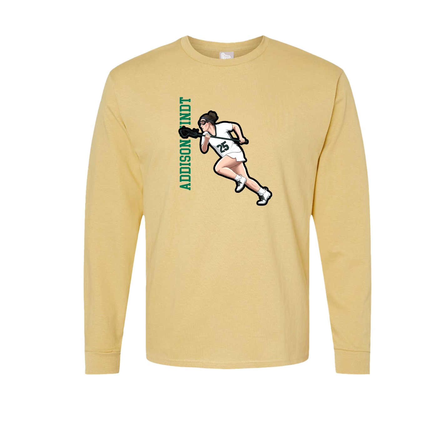 Long Sleeve Tee — Name Vertical in Vegas Gold