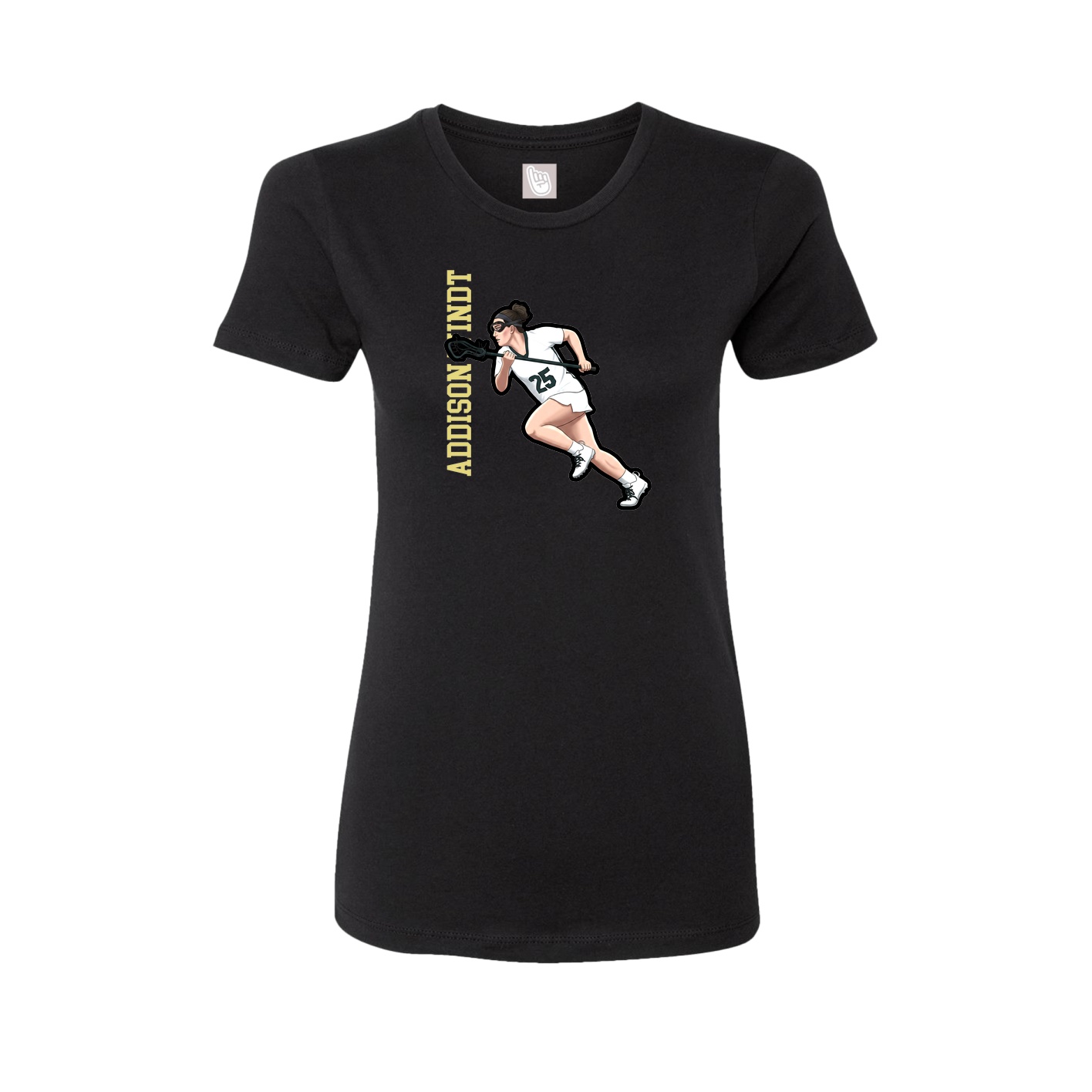 Fitted Women's Tee — Name Vertical in Black