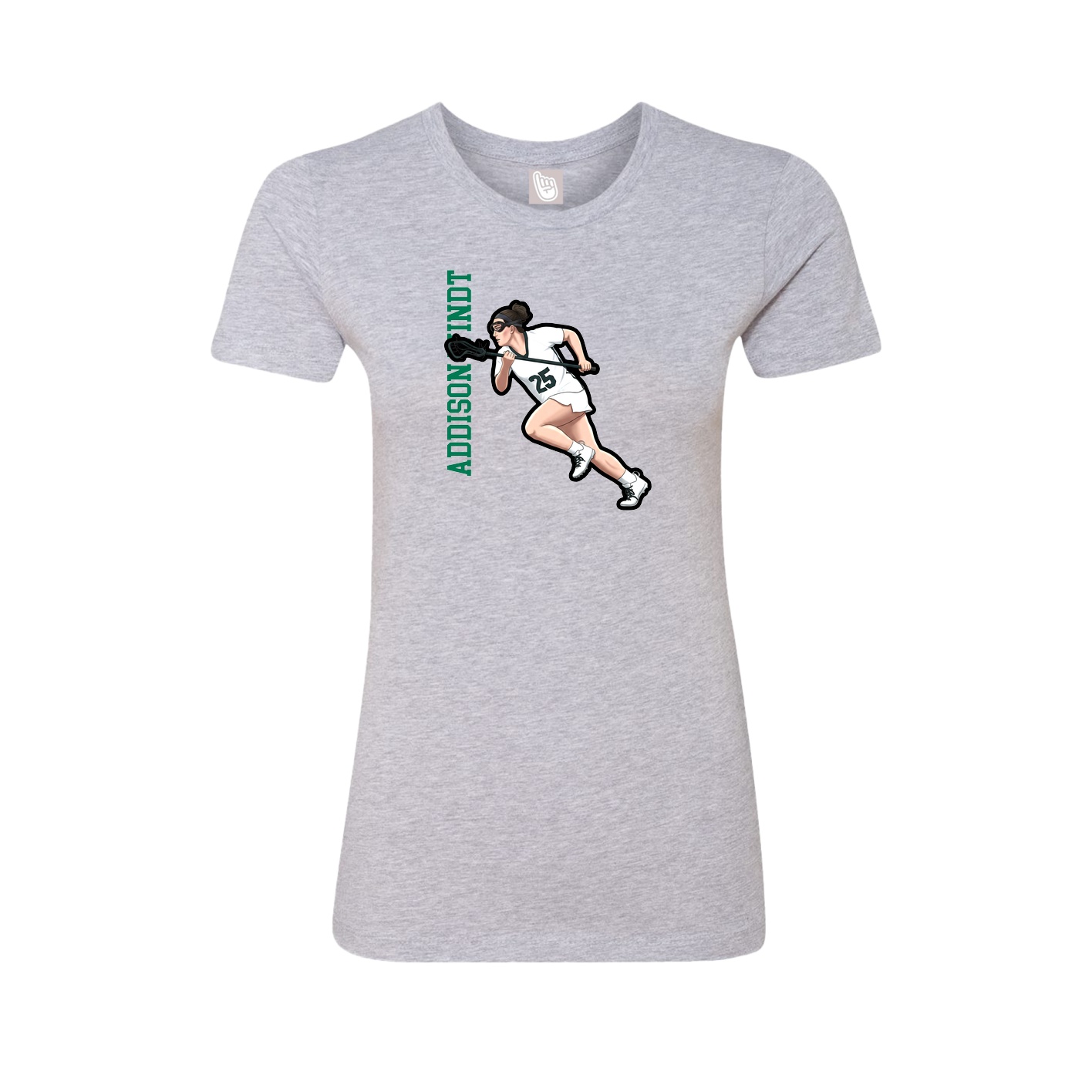 Womens Tee — Name Vertical in Grey