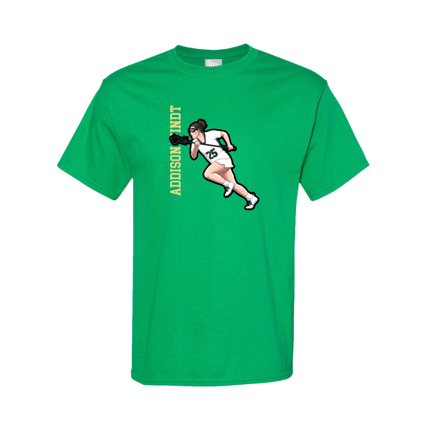 Youth Tee — Name Vertical in Green