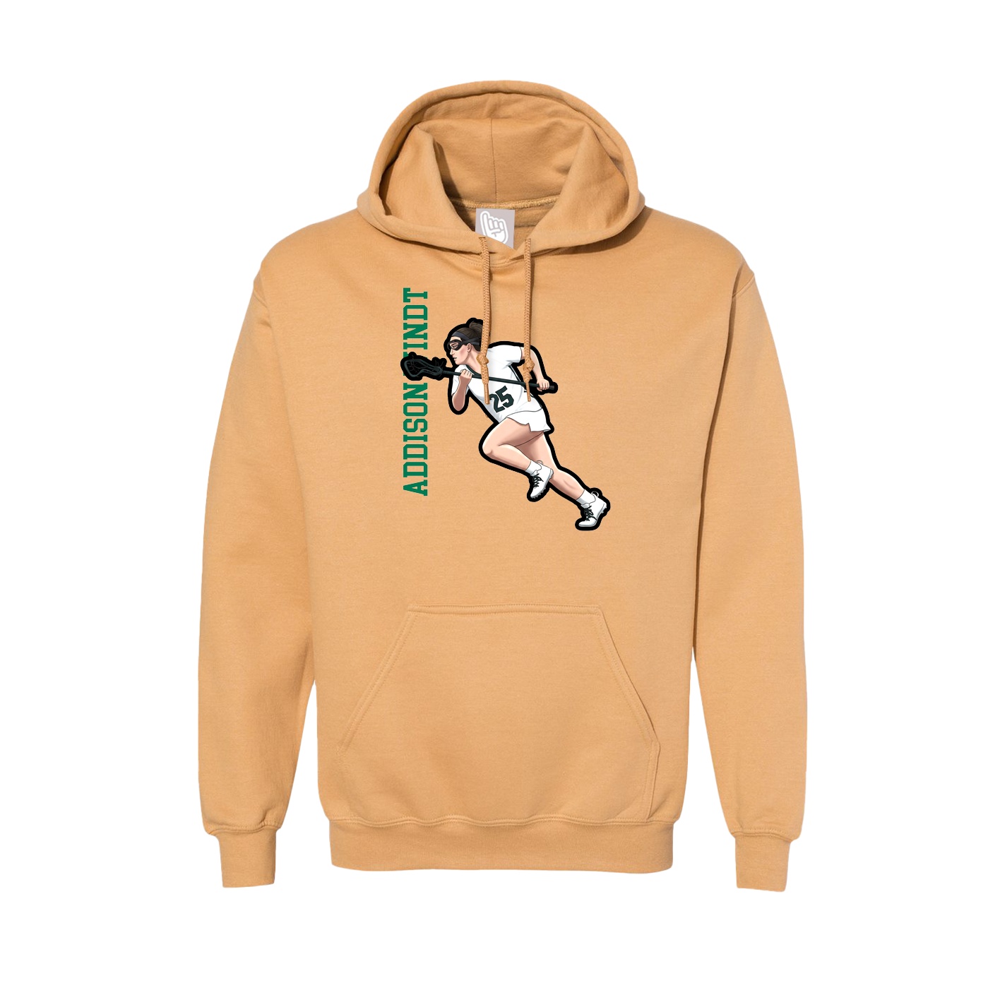Hoodie — Name Vertical in Vegas Gold