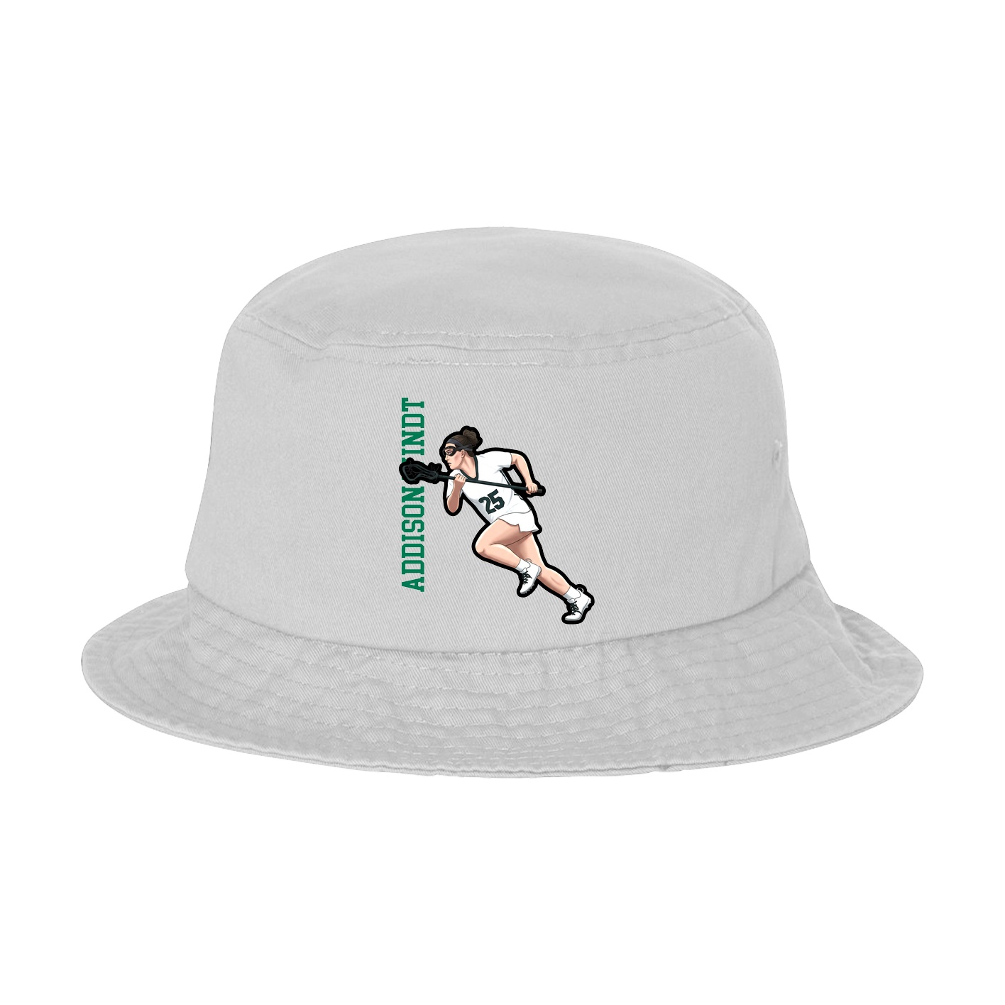 Bucket Cap — Name Vertical in White