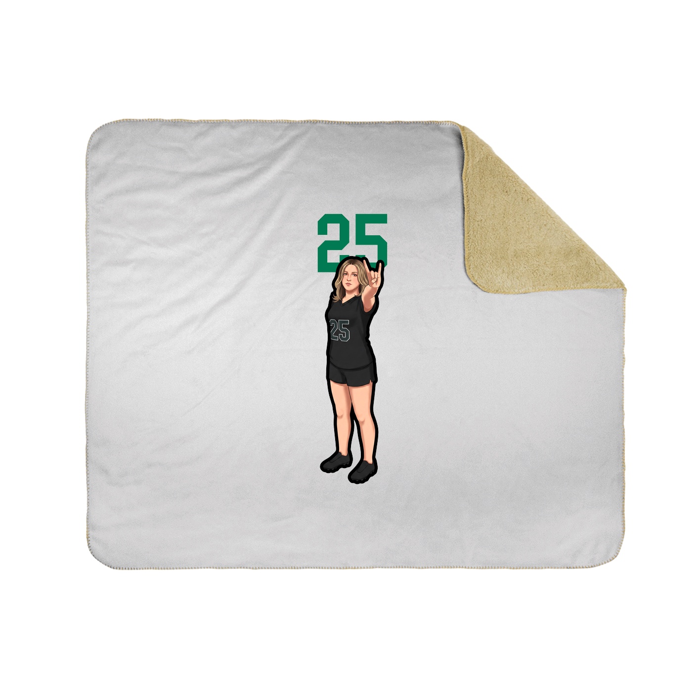 Throw Blanket — Number Top in White