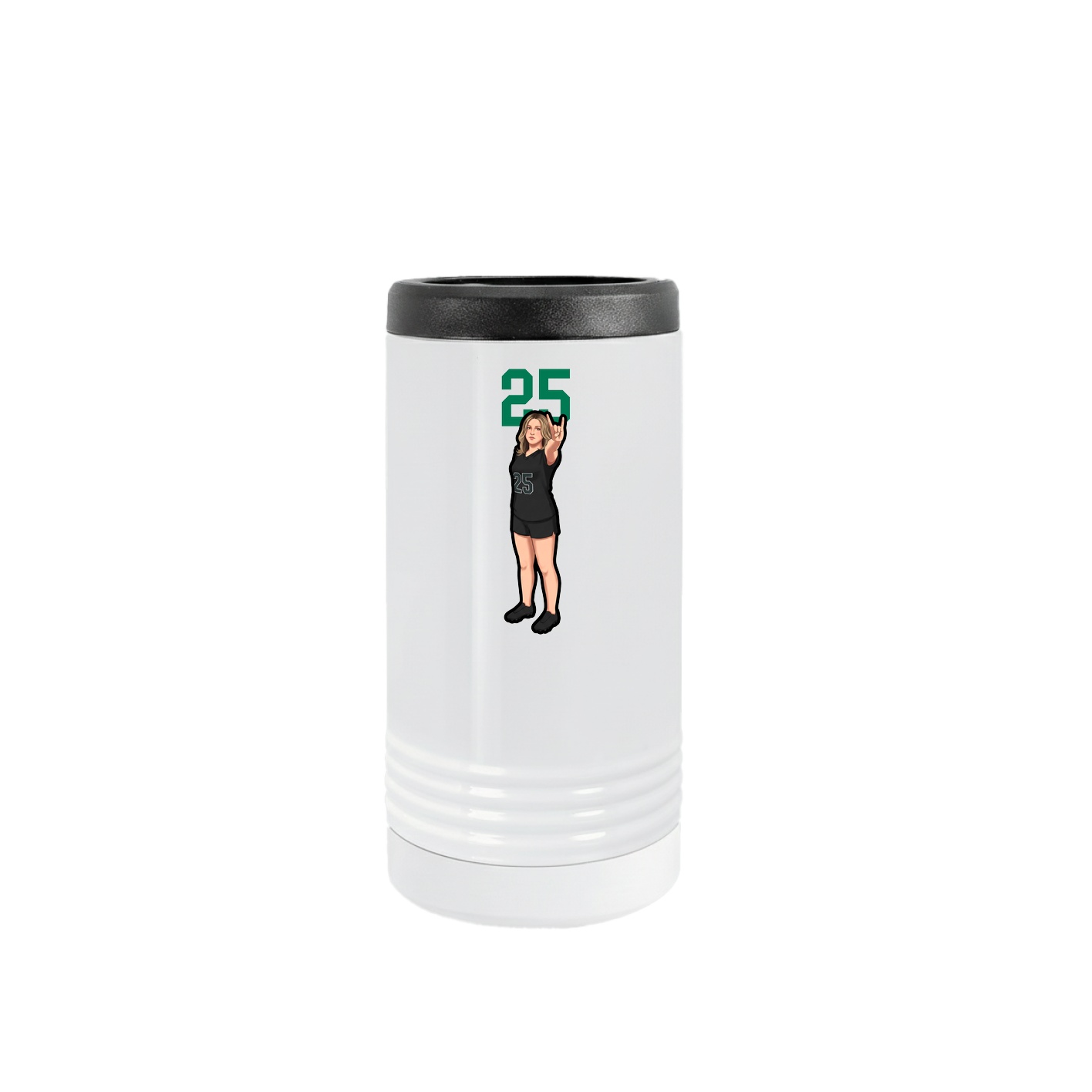 Slim Beverage Holder — Number Top in White